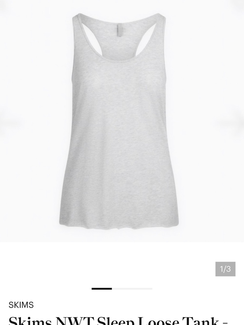 SKIMS SLEEP LOOSE TANK | LIGHT HEATHER GREY | Small